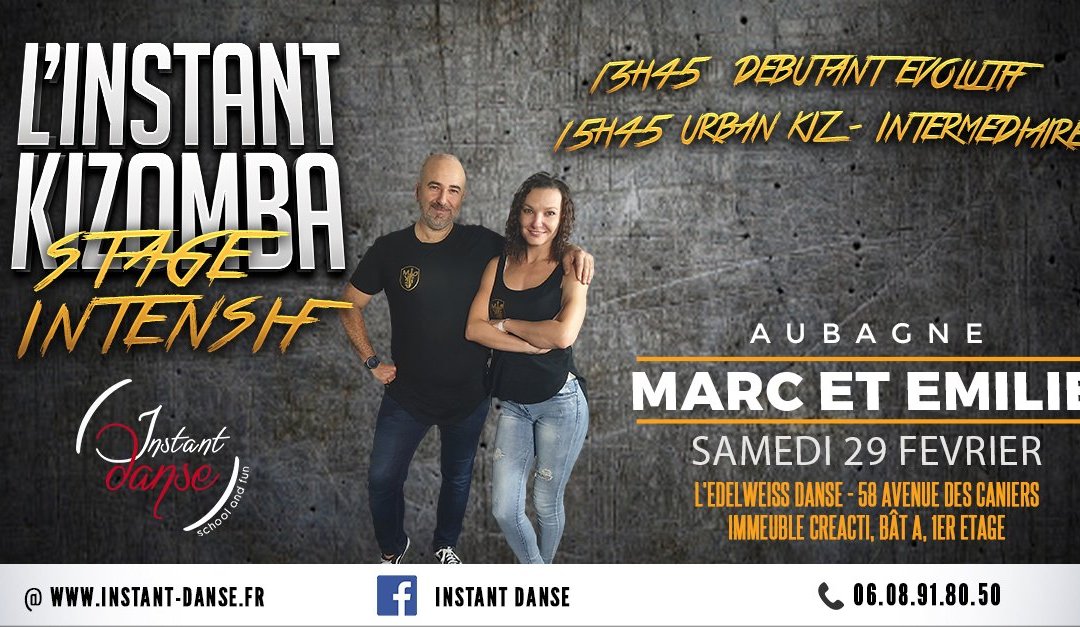 L&rsquo;Instant Kizomba : Stage Intensif avec Marc et Emilie