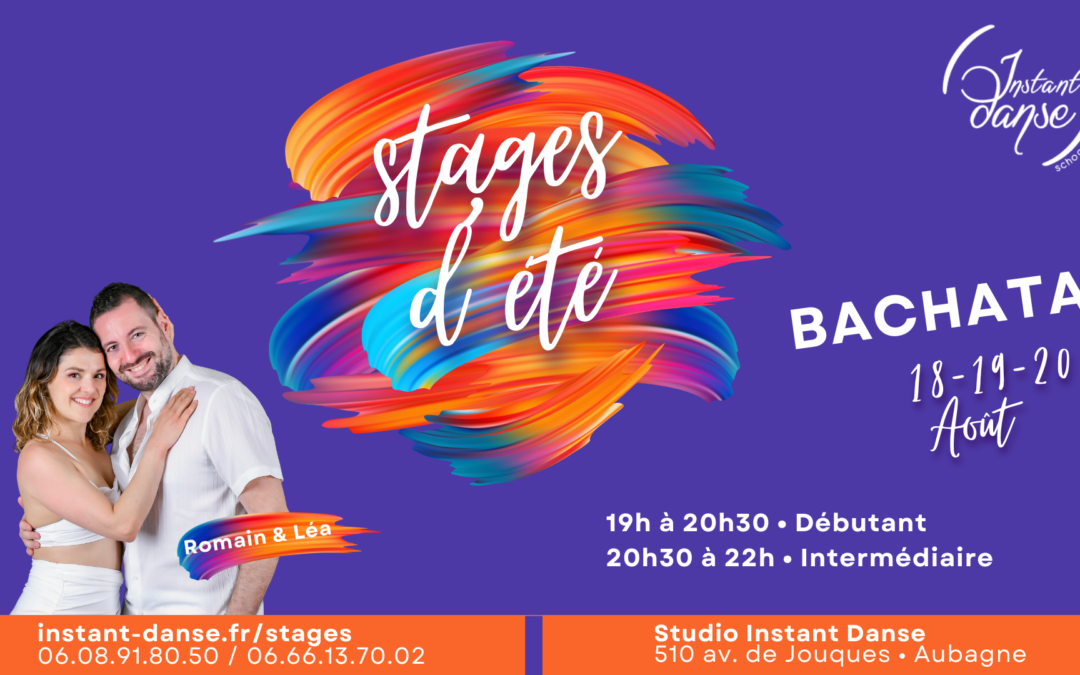 Stages d&rsquo;été Instant Danse : Bachata avec Romain et Léa