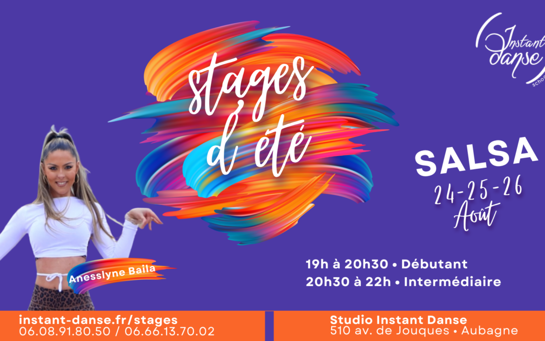Stages d&rsquo;été Instant Danse : Salsa avec Anesslyne Baila