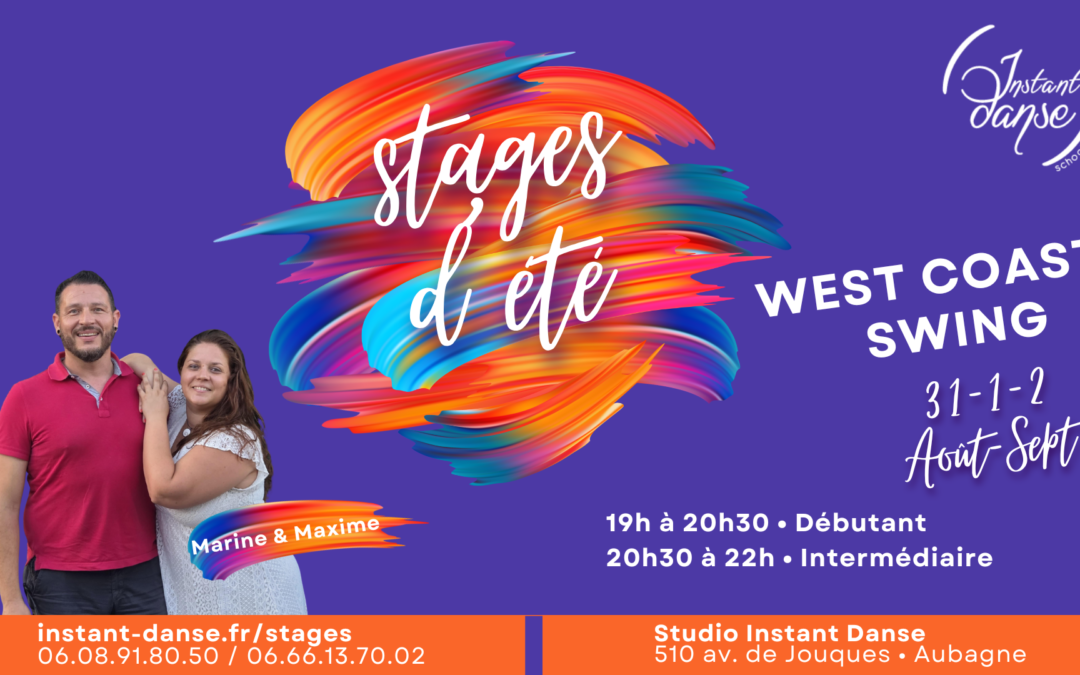 Stages d&rsquo;été Instant Danse : West Coast Swing avec Marine & Maxime
